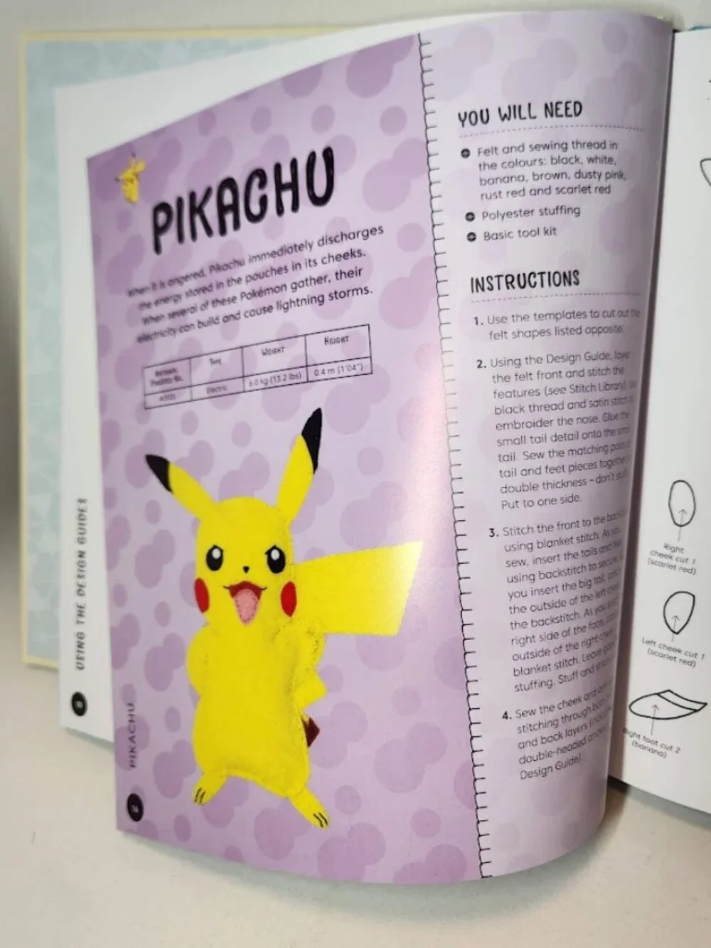 NEW Hardcover Pokemon Sewing Characters Pattern Book Felt Animals Craft Crafting